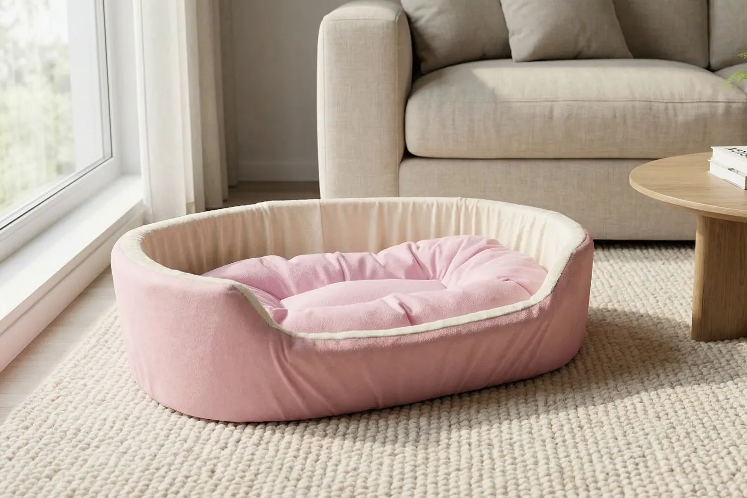 Simple Baby Pink White Dog Bed dog bed, premium dog bed, orthopedic dog bed, soft dog bed, pet bed for dogs, comfortable dog bed, washable dog bed, dog bed with cushion, premium orthopedic dog bed for large dogs, soft and comfortable dog bed with cushion, durable dog bed with PU foam support, luxury pet bed for small and medium dogs, breathable dog bed for summer and winter, stylish modern dog bed for home, lightweight dog bed easy to carry, dog bed with bone shape pillow, buy dog bed online India, best dog bed for home use, affordable premium dog bed, high quality pet bed India, dog bed under budget, cozy dog bed, luxury pet comfort bed, soft plush dog bed, designer dog bed, pet sleeping bed, dog sofa bed, dog lounger bed, pet sofa bed, round dog bed, donut dog bed, calming dog bed, anti anxiety dog bed, raised edge dog bed, bolster dog bed, dog bed with side support, dog bed with high walls, puppy bed, small dog bed, medium dog bed, large dog bed, extra large dog bed, indoor dog bed, home pet bed, dog sleeping cushion, thick padded dog bed, fluffy dog bed, soft foam dog bed, PU foam dog bed, fiber filled dog bed, eco friendly dog bed, skin friendly dog bed, hypoallergenic dog bed, non toxic pet bed, durable pet bedding, long lasting dog bed, tear resistant dog bed, chew resistant dog bed, easy to clean dog bed, machine washable pet bed, removable cover dog bed, portable dog bed, travel dog bed, foldable dog bed, lightweight pet bed, luxury dog sofa, premium pet mattress, designer pet furniture, modern pet bed, aesthetic dog bed, comfortable pet mattress, pet relaxation bed, cozy pet nest, warm dog bed for winter, cool breathable dog bed for summer, all season dog bed, anti slip base dog bed, waterproof dog bed, indoor luxury pet bed, dog bed for crate, dog bed for living room, pet accessories dog bed, best selling dog bed, trending pet products, affordable pet bedding India, online pet supplies India