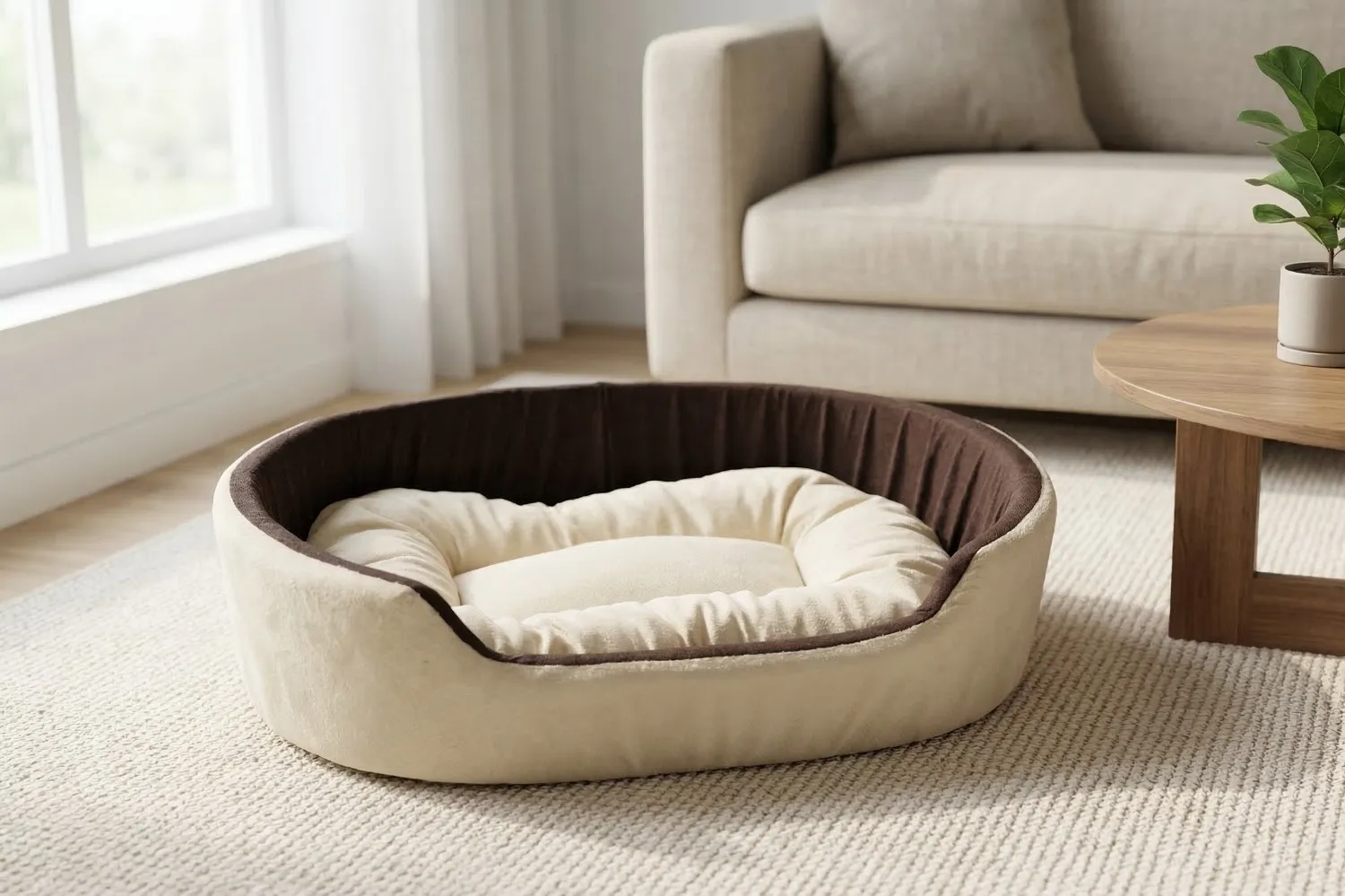 Simple Cream Brown Dog Bed dog bed, premium dog bed, orthopedic dog bed, soft dog bed, pet bed for dogs, comfortable dog bed, washable dog bed, dog bed with cushion, premium orthopedic dog bed for large dogs, soft and comfortable dog bed with cushion, durable dog bed with PU foam support, luxury pet bed for small and medium dogs, breathable dog bed for summer and winter, stylish modern dog bed for home, lightweight dog bed easy to carry, dog bed with bone shape pillow, buy dog bed online India, best dog bed for home use, affordable premium dog bed, high quality pet bed India, dog bed under budget, cozy dog bed, luxury pet comfort bed, soft plush dog bed, designer dog bed, pet sleeping bed, dog sofa bed, dog lounger bed, pet sofa bed, round dog bed, donut dog bed, calming dog bed, anti anxiety dog bed, raised edge dog bed, bolster dog bed, dog bed with side support, dog bed with high walls, puppy bed, small dog bed, medium dog bed, large dog bed, extra large dog bed, indoor dog bed, home pet bed, dog sleeping cushion, thick padded dog bed, fluffy dog bed, soft foam dog bed, PU foam dog bed, fiber filled dog bed, eco friendly dog bed, skin friendly dog bed, hypoallergenic dog bed, non toxic pet bed, durable pet bedding, long lasting dog bed, tear resistant dog bed, chew resistant dog bed, easy to clean dog bed, machine washable pet bed, removable cover dog bed, portable dog bed, travel dog bed, foldable dog bed, lightweight pet bed, luxury dog sofa, premium pet mattress, designer pet furniture, modern pet bed, aesthetic dog bed, comfortable pet mattress, pet relaxation bed, cozy pet nest, warm dog bed for winter, cool breathable dog bed for summer, all season dog bed, anti slip base dog bed, waterproof dog bed, indoor luxury pet bed, dog bed for crate, dog bed for living room, pet accessories dog bed, best selling dog bed, trending pet products, affordable pet bedding India, online pet supplies India