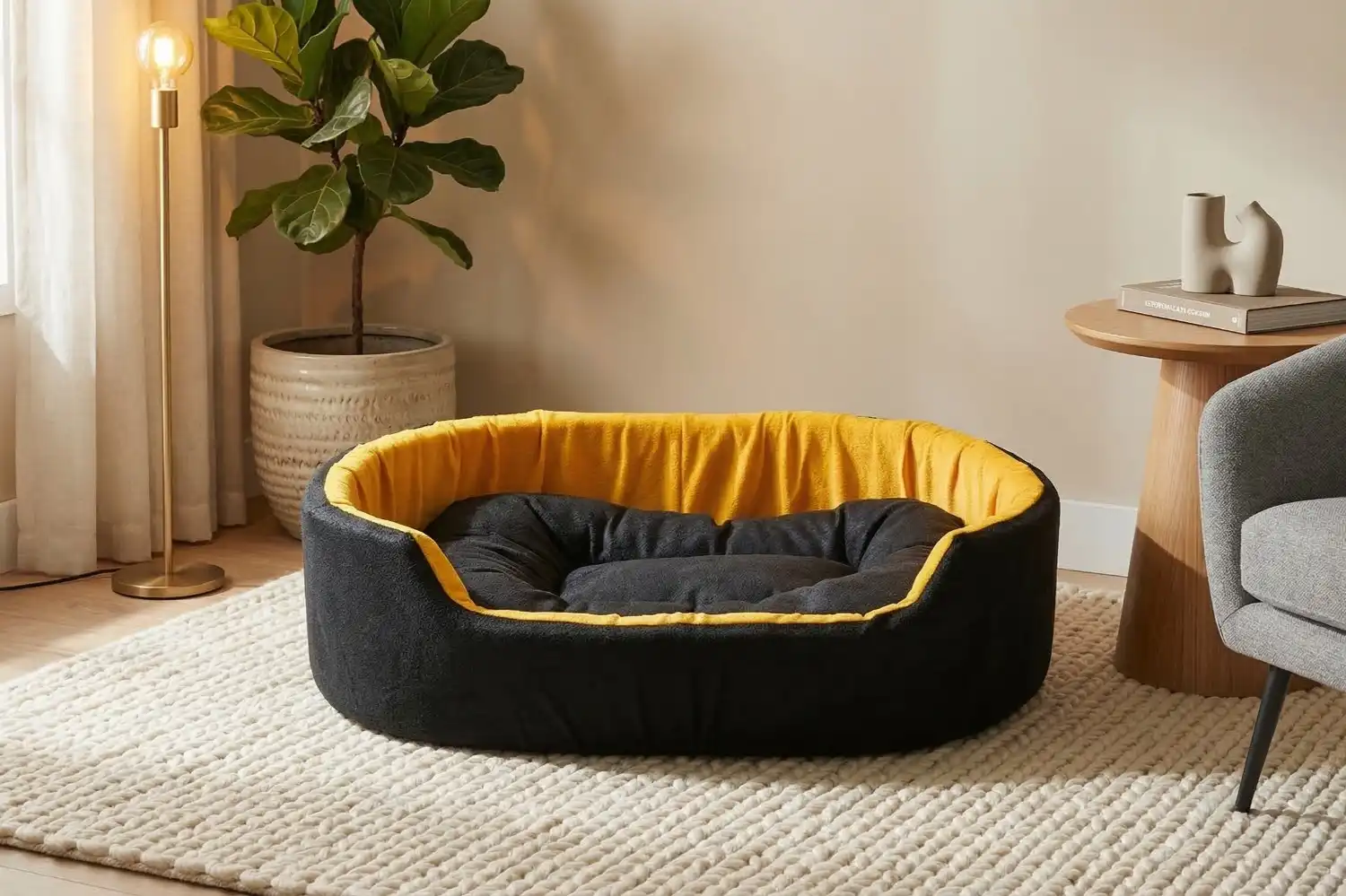 Simple Black Yellow Dog Bed dog bed, premium dog bed, orthopedic dog bed, soft dog bed, pet bed for dogs, comfortable dog bed, washable dog bed, dog bed with cushion, premium orthopedic dog bed for large dogs, soft and comfortable dog bed with cushion, durable dog bed with PU foam support, luxury pet bed for small and medium dogs, breathable dog bed for summer and winter, stylish modern dog bed for home, lightweight dog bed easy to carry, dog bed with bone shape pillow, buy dog bed online India, best dog bed for home use, affordable premium dog bed, high quality pet bed India, dog bed under budget, cozy dog bed, luxury pet comfort bed, soft plush dog bed, designer dog bed, pet sleeping bed, dog sofa bed, dog lounger bed, pet sofa bed, round dog bed, donut dog bed, calming dog bed, anti anxiety dog bed, raised edge dog bed, bolster dog bed, dog bed with side support, dog bed with high walls, puppy bed, small dog bed, medium dog bed, large dog bed, extra large dog bed, indoor dog bed, home pet bed, dog sleeping cushion, thick padded dog bed, fluffy dog bed, soft foam dog bed, PU foam dog bed, fiber filled dog bed, eco friendly dog bed, skin friendly dog bed, hypoallergenic dog bed, non toxic pet bed, durable pet bedding, long lasting dog bed, tear resistant dog bed, chew resistant dog bed, easy to clean dog bed, machine washable pet bed, removable cover dog bed, portable dog bed, travel dog bed, foldable dog bed, lightweight pet bed, luxury dog sofa, premium pet mattress, designer pet furniture, modern pet bed, aesthetic dog bed, comfortable pet mattress, pet relaxation bed, cozy pet nest, warm dog bed for winter, cool breathable dog bed for summer, all season dog bed, anti slip base dog bed, waterproof dog bed, indoor luxury pet bed, dog bed for crate, dog bed for living room, pet accessories dog bed, best selling dog bed, trending pet products, affordable pet bedding India, online pet supplies India