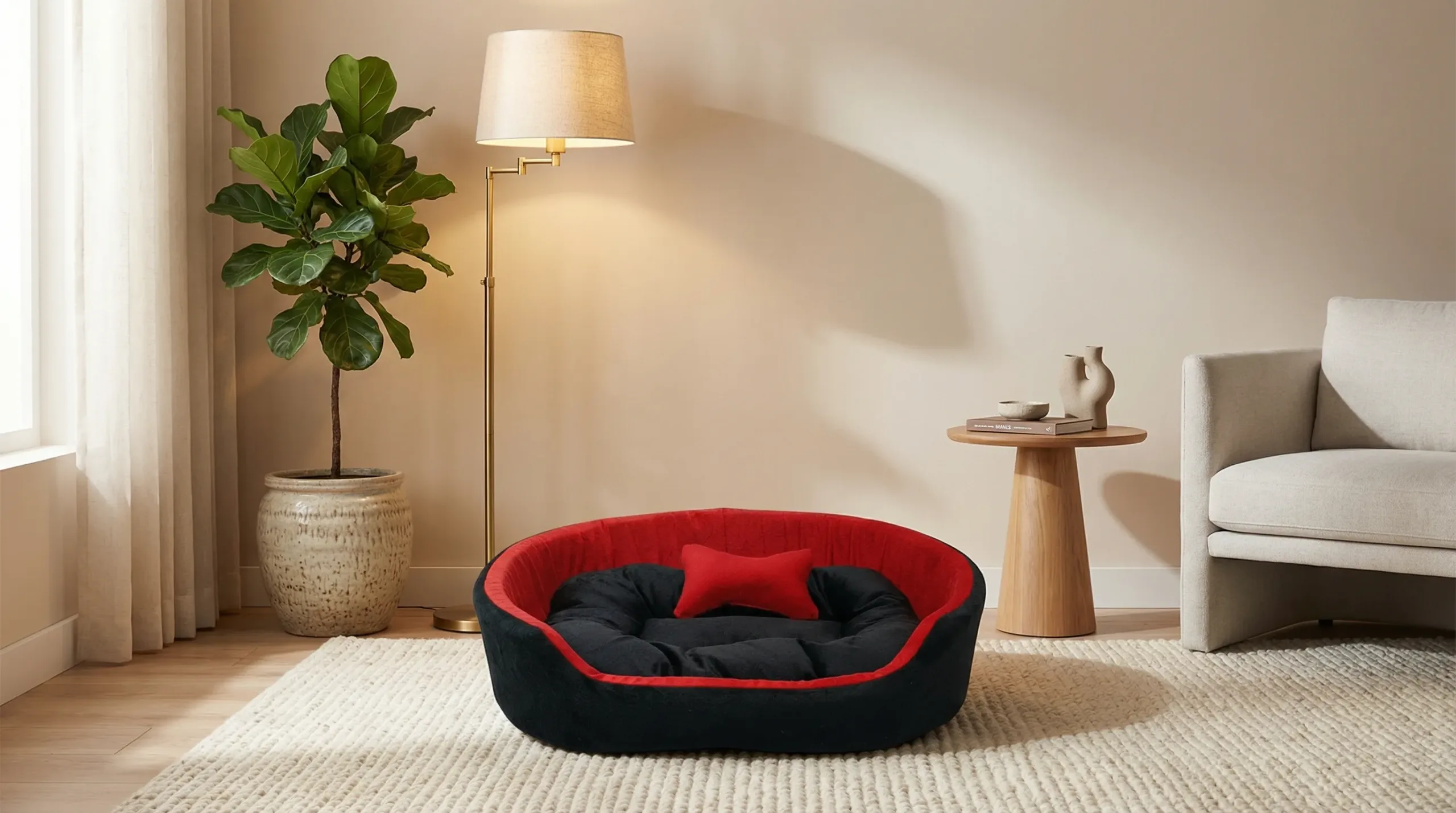 Black Red Dog Bed With Pillow dog bed, premium dog bed, orthopedic dog bed, soft dog bed, pet bed for dogs, comfortable dog bed, washable dog bed, dog bed with cushion, premium orthopedic dog bed for large dogs, soft and comfortable dog bed with cushion, durable dog bed with PU foam support, luxury pet bed for small and medium dogs, breathable dog bed for summer and winter, stylish modern dog bed for home, lightweight dog bed easy to carry, dog bed with bone shape pillow, buy dog bed online India, best dog bed for home use, affordable premium dog bed, high quality pet bed India, dog bed under budget, cozy dog bed, luxury pet comfort bed, soft plush dog bed, designer dog bed, pet sleeping bed, dog sofa bed, dog lounger bed, pet sofa bed, round dog bed, donut dog bed, calming dog bed, anti anxiety dog bed, raised edge dog bed, bolster dog bed, dog bed with side support, dog bed with high walls, puppy bed, small dog bed, medium dog bed, large dog bed, extra large dog bed, indoor dog bed, home pet bed, dog sleeping cushion, thick padded dog bed, fluffy dog bed, soft foam dog bed, PU foam dog bed, fiber filled dog bed, eco friendly dog bed, skin friendly dog bed, hypoallergenic dog bed, non toxic pet bed, durable pet bedding, long lasting dog bed, tear resistant dog bed, chew resistant dog bed, easy to clean dog bed, machine washable pet bed, removable cover dog bed, portable dog bed, travel dog bed, foldable dog bed, lightweight pet bed, luxury dog sofa, premium pet mattress, designer pet furniture, modern pet bed, aesthetic dog bed, comfortable pet mattress, pet relaxation bed, cozy pet nest, warm dog bed for winter, cool breathable dog bed for summer, all season dog bed, anti slip base dog bed, waterproof dog bed, indoor luxury pet bed, dog bed for crate, dog bed for living room, pet accessories dog bed, best selling dog bed, trending pet products, affordable pet bedding India, online pet supplies India