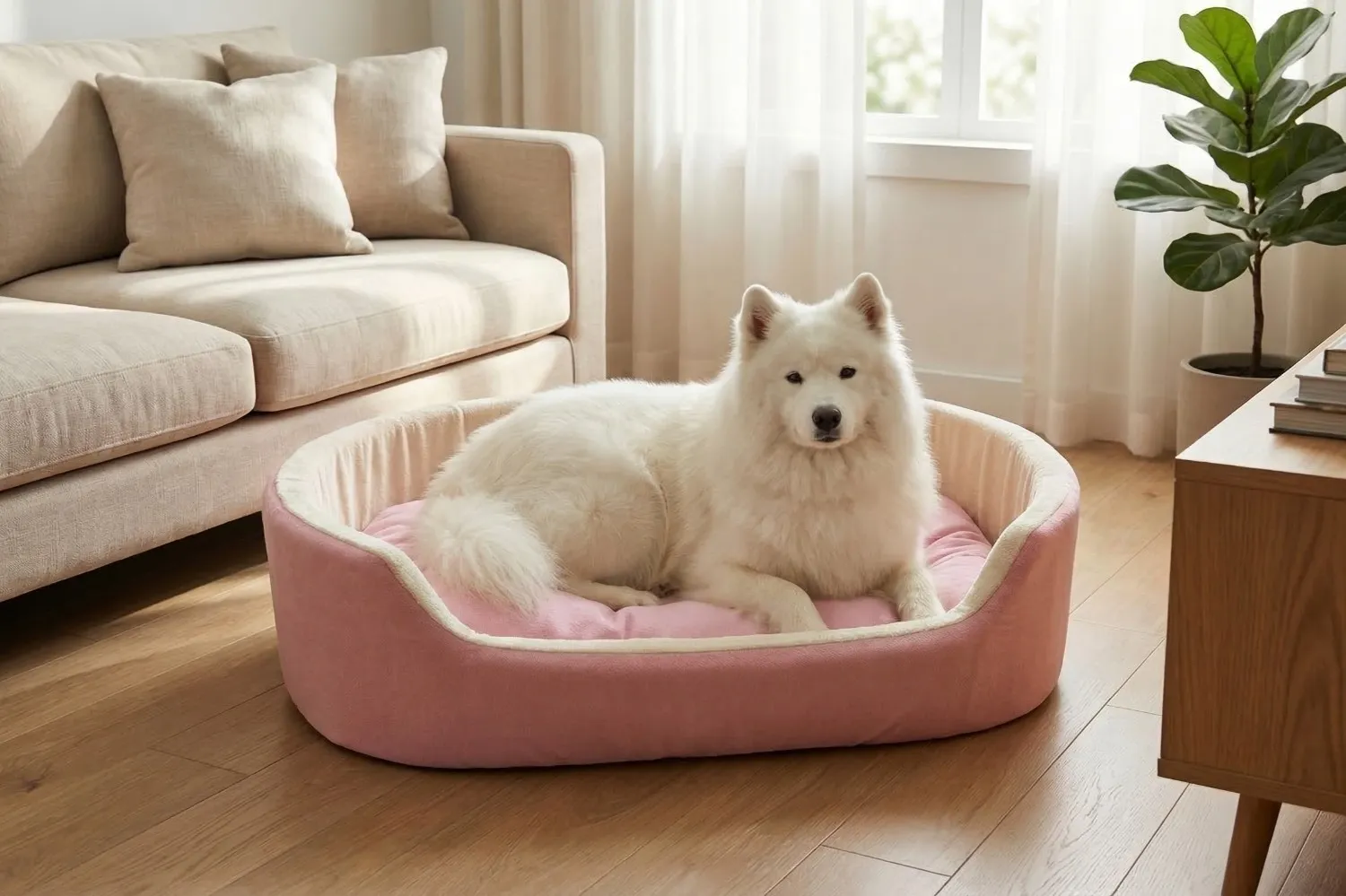 Simple Baby Pink White Dog Bed dog bed, premium dog bed, orthopedic dog bed, soft dog bed, pet bed for dogs, comfortable dog bed, washable dog bed, dog bed with cushion, premium orthopedic dog bed for large dogs, soft and comfortable dog bed with cushion, durable dog bed with PU foam support, luxury pet bed for small and medium dogs, breathable dog bed for summer and winter, stylish modern dog bed for home, lightweight dog bed easy to carry, dog bed with bone shape pillow, buy dog bed online India, best dog bed for home use, affordable premium dog bed, high quality pet bed India, dog bed under budget, cozy dog bed, luxury pet comfort bed, soft plush dog bed, designer dog bed, pet sleeping bed, dog sofa bed, dog lounger bed, pet sofa bed, round dog bed, donut dog bed, calming dog bed, anti anxiety dog bed, raised edge dog bed, bolster dog bed, dog bed with side support, dog bed with high walls, puppy bed, small dog bed, medium dog bed, large dog bed, extra large dog bed, indoor dog bed, home pet bed, dog sleeping cushion, thick padded dog bed, fluffy dog bed, soft foam dog bed, PU foam dog bed, fiber filled dog bed, eco friendly dog bed, skin friendly dog bed, hypoallergenic dog bed, non toxic pet bed, durable pet bedding, long lasting dog bed, tear resistant dog bed, chew resistant dog bed, easy to clean dog bed, machine washable pet bed, removable cover dog bed, portable dog bed, travel dog bed, foldable dog bed, lightweight pet bed, luxury dog sofa, premium pet mattress, designer pet furniture, modern pet bed, aesthetic dog bed, comfortable pet mattress, pet relaxation bed, cozy pet nest, warm dog bed for winter, cool breathable dog bed for summer, all season dog bed, anti slip base dog bed, waterproof dog bed, indoor luxury pet bed, dog bed for crate, dog bed for living room, pet accessories dog bed, best selling dog bed, trending pet products, affordable pet bedding India, online pet supplies India