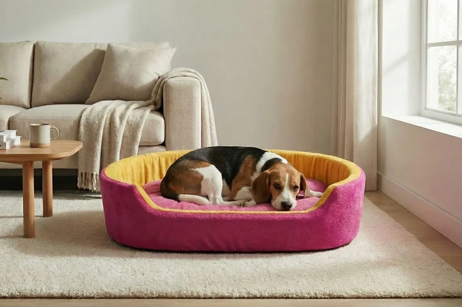 Simple Pink Yellow Dog Bed dog bed, premium dog bed, orthopedic dog bed, soft dog bed, pet bed for dogs, comfortable dog bed, washable dog bed, dog bed with cushion, premium orthopedic dog bed for large dogs, soft and comfortable dog bed with cushion, durable dog bed with PU foam support, luxury pet bed for small and medium dogs, breathable dog bed for summer and winter, stylish modern dog bed for home, lightweight dog bed easy to carry, dog bed with bone shape pillow, buy dog bed online India, best dog bed for home use, affordable premium dog bed, high quality pet bed India, dog bed under budget, cozy dog bed, luxury pet comfort bed, soft plush dog bed, designer dog bed, pet sleeping bed, dog sofa bed, dog lounger bed, pet sofa bed, round dog bed, donut dog bed, calming dog bed, anti anxiety dog bed, raised edge dog bed, bolster dog bed, dog bed with side support, dog bed with high walls, puppy bed, small dog bed, medium dog bed, large dog bed, extra large dog bed, indoor dog bed, home pet bed, dog sleeping cushion, thick padded dog bed, fluffy dog bed, soft foam dog bed, PU foam dog bed, fiber filled dog bed, eco friendly dog bed, skin friendly dog bed, hypoallergenic dog bed, non toxic pet bed, durable pet bedding, long lasting dog bed, tear resistant dog bed, chew resistant dog bed, easy to clean dog bed, machine washable pet bed, removable cover dog bed, portable dog bed, travel dog bed, foldable dog bed, lightweight pet bed, luxury dog sofa, premium pet mattress, designer pet furniture, modern pet bed, aesthetic dog bed, comfortable pet mattress, pet relaxation bed, cozy pet nest, warm dog bed for winter, cool breathable dog bed for summer, all season dog bed, anti slip base dog bed, waterproof dog bed, indoor luxury pet bed, dog bed for crate, dog bed for living room, pet accessories dog bed, best selling dog bed, trending pet products, affordable pet bedding India, online pet supplies India