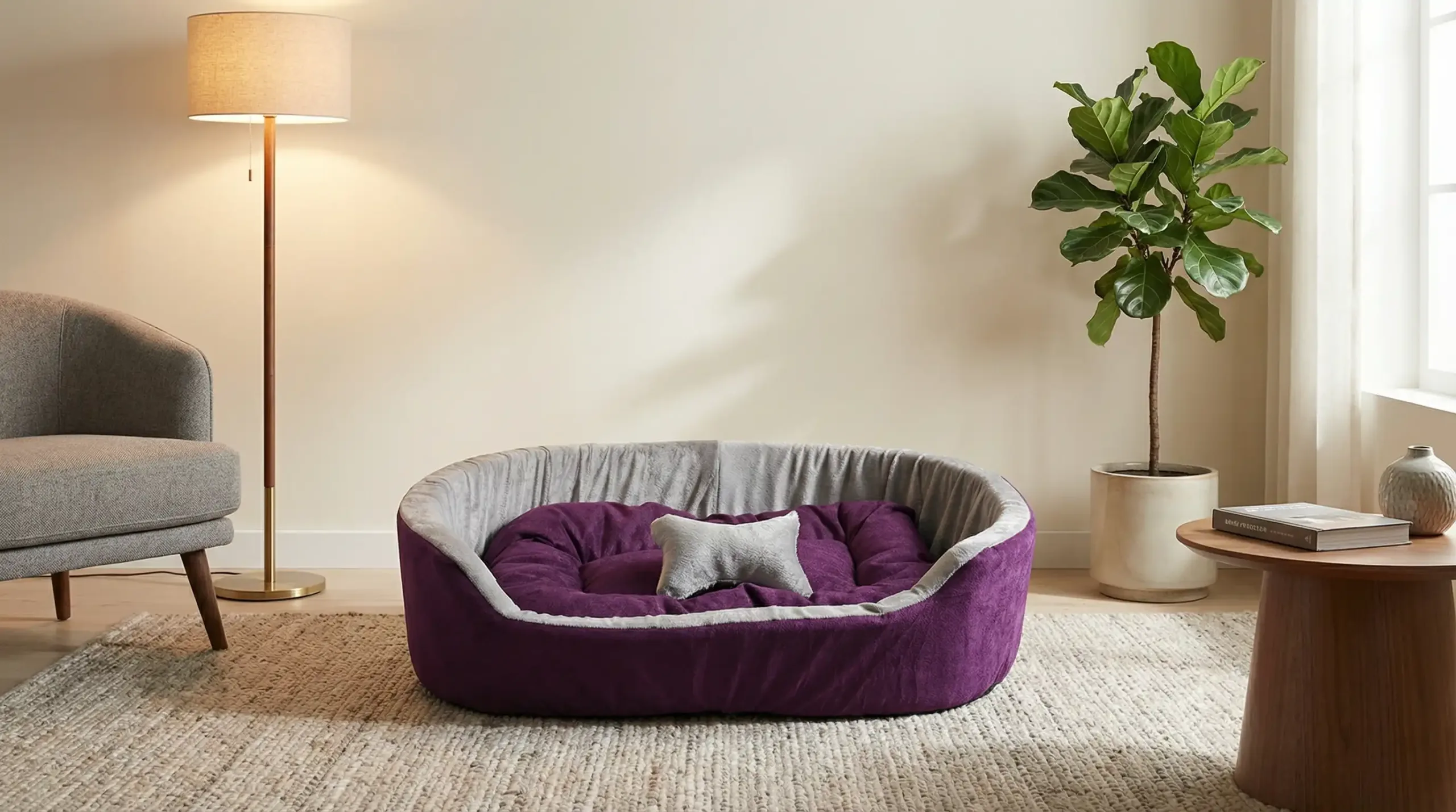 Purple Gray Dog Bed With Pillow dog bed, premium dog bed, orthopedic dog bed, soft dog bed, pet bed for dogs, comfortable dog bed, washable dog bed, dog bed with cushion, premium orthopedic dog bed for large dogs, soft and comfortable dog bed with cushion, durable dog bed with PU foam support, luxury pet bed for small and medium dogs, breathable dog bed for summer and winter, stylish modern dog bed for home, lightweight dog bed easy to carry, dog bed with bone shape pillow, buy dog bed online India, best dog bed for home use, affordable premium dog bed, high quality pet bed India, dog bed under budget, cozy dog bed, luxury pet comfort bed, soft plush dog bed, designer dog bed, pet sleeping bed, dog sofa bed, dog lounger bed, pet sofa bed, round dog bed, donut dog bed, calming dog bed, anti anxiety dog bed, raised edge dog bed, bolster dog bed, dog bed with side support, dog bed with high walls, puppy bed, small dog bed, medium dog bed, large dog bed, extra large dog bed, indoor dog bed, home pet bed, dog sleeping cushion, thick padded dog bed, fluffy dog bed, soft foam dog bed, PU foam dog bed, fiber filled dog bed, eco friendly dog bed, skin friendly dog bed, hypoallergenic dog bed, non toxic pet bed, durable pet bedding, long lasting dog bed, tear resistant dog bed, chew resistant dog bed, easy to clean dog bed, machine washable pet bed, removable cover dog bed, portable dog bed, travel dog bed, foldable dog bed, lightweight pet bed, luxury dog sofa, premium pet mattress, designer pet furniture, modern pet bed, aesthetic dog bed, comfortable pet mattress, pet relaxation bed, cozy pet nest, warm dog bed for winter, cool breathable dog bed for summer, all season dog bed, anti slip base dog bed, waterproof dog bed, indoor luxury pet bed, dog bed for crate, dog bed for living room, pet accessories dog bed, best selling dog bed, trending pet products, affordable pet bedding India, online pet supplies India