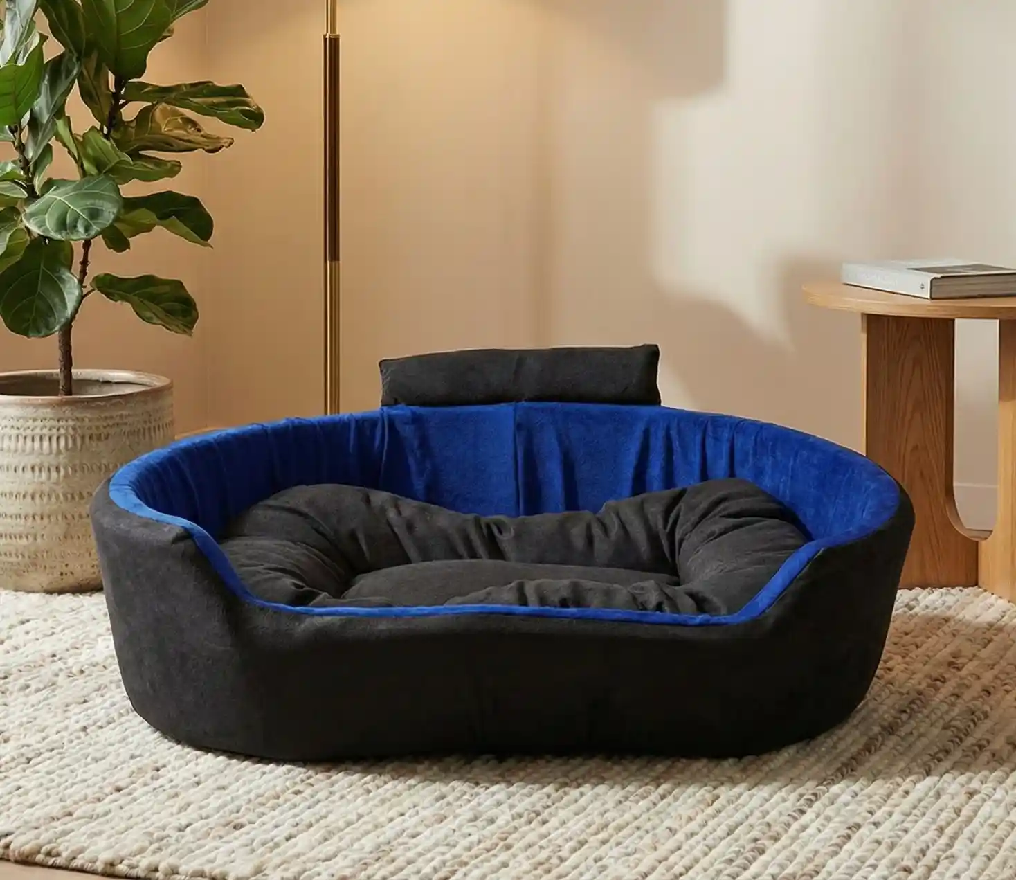 Black Blue Dog Bed With Collar Bolster Orthopedic Dog Bed, dog bed, premium dog bed, orthopedic dog bed, soft dog bed, pet bed for dogs, comfortable dog bed, washable dog bed, dog bed with cushion, premium orthopedic dog bed for large dogs, soft and comfortable dog bed with cushion, durable dog bed with PU foam support, luxury pet bed for small and medium dogs, breathable dog bed for summer and winter, stylish modern dog bed for home, lightweight dog bed easy to carry, dog bed with bone shape pillow, buy dog bed online India, best dog bed for home use, affordable premium dog bed, high quality pet bed India, dog bed under budget, cozy dog bed, luxury pet comfort bed, soft plush dog bed, designer dog bed, pet sleeping bed, dog sofa bed, dog lounger bed, pet sofa bed, round dog bed, donut dog bed, calming dog bed, anti anxiety dog bed, raised edge dog bed, bolster dog bed, dog bed with side support, dog bed with high walls, puppy bed, small dog bed, medium dog bed, large dog bed, extra large dog bed, indoor dog bed, home pet bed, dog sleeping cushion, thick padded dog bed, fluffy dog bed, soft foam dog bed, PU foam dog bed, fiber filled dog bed, eco friendly dog bed, skin friendly dog bed, hypoallergenic dog bed, non toxic pet bed, durable pet bedding, long lasting dog bed, tear resistant dog bed, chew resistant dog bed, easy to clean dog bed, machine washable pet bed, removable cover dog bed, portable dog bed, travel dog bed, foldable dog bed, lightweight pet bed, luxury dog sofa, premium pet mattress, designer pet furniture, modern pet bed, aesthetic dog bed, comfortable pet mattress, pet relaxation bed, cozy pet nest, warm dog bed for winter, cool breathable dog bed for summer, all season dog bed, anti slip base dog bed, waterproof dog bed, indoor luxury pet bed, dog bed for crate, dog bed for living room, pet accessories dog bed, best selling dog bed, trending pet products, affordable pet bedding India, online pet supplies India