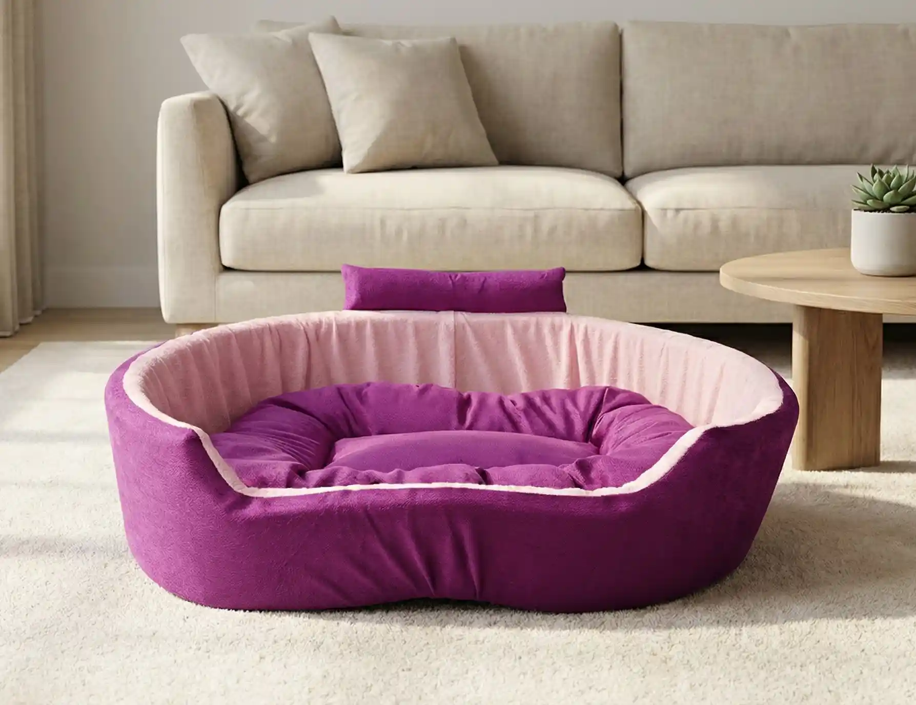 Purple Baby Pink Dog Bed With Collar Bolster Orthopedic Dog Bed, dog bed, premium dog bed, orthopedic dog bed, soft dog bed, pet bed for dogs, comfortable dog bed, washable dog bed, dog bed with cushion, premium orthopedic dog bed for large dogs, soft and comfortable dog bed with cushion, durable dog bed with PU foam support, luxury pet bed for small and medium dogs, breathable dog bed for summer and winter, stylish modern dog bed for home, lightweight dog bed easy to carry, dog bed with bone shape pillow, buy dog bed online India, best dog bed for home use, affordable premium dog bed, high quality pet bed India, dog bed under budget, cozy dog bed, luxury pet comfort bed, soft plush dog bed, designer dog bed, pet sleeping bed, dog sofa bed, dog lounger bed, pet sofa bed, round dog bed, donut dog bed, calming dog bed, anti anxiety dog bed, raised edge dog bed, bolster dog bed, dog bed with side support, dog bed with high walls, puppy bed, small dog bed, medium dog bed, large dog bed, extra large dog bed, indoor dog bed, home pet bed, dog sleeping cushion, thick padded dog bed, fluffy dog bed, soft foam dog bed, PU foam dog bed, fiber filled dog bed, eco friendly dog bed, skin friendly dog bed, hypoallergenic dog bed, non toxic pet bed, durable pet bedding, long lasting dog bed, tear resistant dog bed, chew resistant dog bed, easy to clean dog bed, machine washable pet bed, removable cover dog bed, portable dog bed, travel dog bed, foldable dog bed, lightweight pet bed, luxury dog sofa, premium pet mattress, designer pet furniture, modern pet bed, aesthetic dog bed, comfortable pet mattress, pet relaxation bed, cozy pet nest, warm dog bed for winter, cool breathable dog bed for summer, all season dog bed, anti slip base dog bed, waterproof dog bed, indoor luxury pet bed, dog bed for crate, dog bed for living room, pet accessories dog bed, best selling dog bed, trending pet products, affordable pet bedding India, online pet supplies India