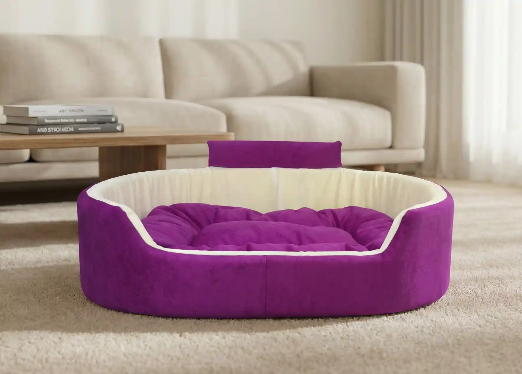 Purple White Dog Bed With Collar Bolster Orthopedic Dog Bed, dog bed, premium dog bed, orthopedic dog bed, soft dog bed, pet bed for dogs, comfortable dog bed, washable dog bed, dog bed with cushion, premium orthopedic dog bed for large dogs, soft and comfortable dog bed with cushion, durable dog bed with PU foam support, luxury pet bed for small and medium dogs, breathable dog bed for summer and winter, stylish modern dog bed for home, lightweight dog bed easy to carry, dog bed with bone shape pillow, buy dog bed online India, best dog bed for home use, affordable premium dog bed, high quality pet bed India, dog bed under budget, cozy dog bed, luxury pet comfort bed, soft plush dog bed, designer dog bed, pet sleeping bed, dog sofa bed, dog lounger bed, pet sofa bed, round dog bed, donut dog bed, calming dog bed, anti anxiety dog bed, raised edge dog bed, bolster dog bed, dog bed with side support, dog bed with high walls, puppy bed, small dog bed, medium dog bed, large dog bed, extra large dog bed, indoor dog bed, home pet bed, dog sleeping cushion, thick padded dog bed, fluffy dog bed, soft foam dog bed, PU foam dog bed, fiber filled dog bed, eco friendly dog bed, skin friendly dog bed, hypoallergenic dog bed, non toxic pet bed, durable pet bedding, long lasting dog bed, tear resistant dog bed, chew resistant dog bed, easy to clean dog bed, machine washable pet bed, removable cover dog bed, portable dog bed, travel dog bed, foldable dog bed, lightweight pet bed, luxury dog sofa, premium pet mattress, designer pet furniture, modern pet bed, aesthetic dog bed, comfortable pet mattress, pet relaxation bed, cozy pet nest, warm dog bed for winter, cool breathable dog bed for summer, all season dog bed, anti slip base dog bed, waterproof dog bed, indoor luxury pet bed, dog bed for crate, dog bed for living room, pet accessories dog bed, best selling dog bed, trending pet products, affordable pet bedding India, online pet supplies India
