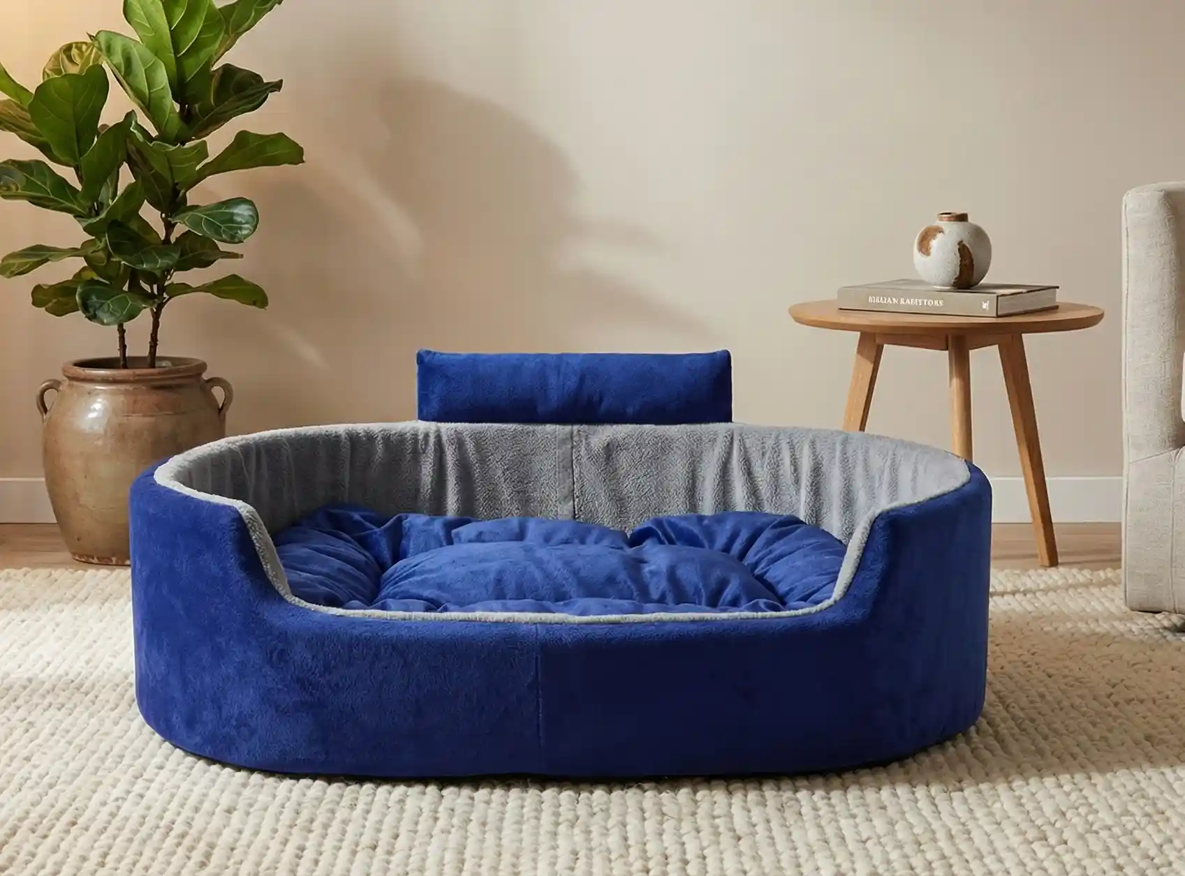 Blue Gray Dog Bed With Collar Bolster Orthopedic Dog Bed, dog bed, premium dog bed, orthopedic dog bed, soft dog bed, pet bed for dogs, comfortable dog bed, washable dog bed, dog bed with cushion, premium orthopedic dog bed for large dogs, soft and comfortable dog bed with cushion, durable dog bed with PU foam support, luxury pet bed for small and medium dogs, breathable dog bed for summer and winter, stylish modern dog bed for home, lightweight dog bed easy to carry, dog bed with bone shape pillow, buy dog bed online India, best dog bed for home use, affordable premium dog bed, high quality pet bed India, dog bed under budget, cozy dog bed, luxury pet comfort bed, soft plush dog bed, designer dog bed, pet sleeping bed, dog sofa bed, dog lounger bed, pet sofa bed, round dog bed, donut dog bed, calming dog bed, anti anxiety dog bed, raised edge dog bed, bolster dog bed, dog bed with side support, dog bed with high walls, puppy bed, small dog bed, medium dog bed, large dog bed, extra large dog bed, indoor dog bed, home pet bed, dog sleeping cushion, thick padded dog bed, fluffy dog bed, soft foam dog bed, PU foam dog bed, fiber filled dog bed, eco friendly dog bed, skin friendly dog bed, hypoallergenic dog bed, non toxic pet bed, durable pet bedding, long lasting dog bed, tear resistant dog bed, chew resistant dog bed, easy to clean dog bed, machine washable pet bed, removable cover dog bed, portable dog bed, travel dog bed, foldable dog bed, lightweight pet bed, luxury dog sofa, premium pet mattress, designer pet furniture, modern pet bed, aesthetic dog bed, comfortable pet mattress, pet relaxation bed, cozy pet nest, warm dog bed for winter, cool breathable dog bed for summer, all season dog bed, anti slip base dog bed, waterproof dog bed, indoor luxury pet bed, dog bed for crate, dog bed for living room, pet accessories dog bed, best selling dog bed, trending pet products, affordable pet bedding India, online pet supplies India