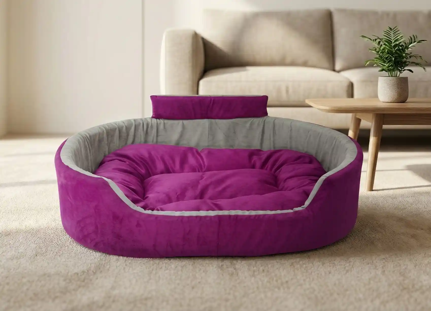 Purple Gray Dog Bed With Collar Bolster Orthopedic Dog Bed, dog bed, premium dog bed, orthopedic dog bed, soft dog bed, pet bed for dogs, comfortable dog bed, washable dog bed, dog bed with cushion, premium orthopedic dog bed for large dogs, soft and comfortable dog bed with cushion, durable dog bed with PU foam support, luxury pet bed for small and medium dogs, breathable dog bed for summer and winter, stylish modern dog bed for home, lightweight dog bed easy to carry, dog bed with bone shape pillow, buy dog bed online India, best dog bed for home use, affordable premium dog bed, high quality pet bed India, dog bed under budget, cozy dog bed, luxury pet comfort bed, soft plush dog bed, designer dog bed, pet sleeping bed, dog sofa bed, dog lounger bed, pet sofa bed, round dog bed, donut dog bed, calming dog bed, anti anxiety dog bed, raised edge dog bed, bolster dog bed, dog bed with side support, dog bed with high walls, puppy bed, small dog bed, medium dog bed, large dog bed, extra large dog bed, indoor dog bed, home pet bed, dog sleeping cushion, thick padded dog bed, fluffy dog bed, soft foam dog bed, PU foam dog bed, fiber filled dog bed, eco friendly dog bed, skin friendly dog bed, hypoallergenic dog bed, non toxic pet bed, durable pet bedding, long lasting dog bed, tear resistant dog bed, chew resistant dog bed, easy to clean dog bed, machine washable pet bed, removable cover dog bed, portable dog bed, travel dog bed, foldable dog bed, lightweight pet bed, luxury dog sofa, premium pet mattress, designer pet furniture, modern pet bed, aesthetic dog bed, comfortable pet mattress, pet relaxation bed, cozy pet nest, warm dog bed for winter, cool breathable dog bed for summer, all season dog bed, anti slip base dog bed, waterproof dog bed, indoor luxury pet bed, dog bed for crate, dog bed for living room, pet accessories dog bed, best selling dog bed, trending pet products, affordable pet bedding India, online pet supplies India