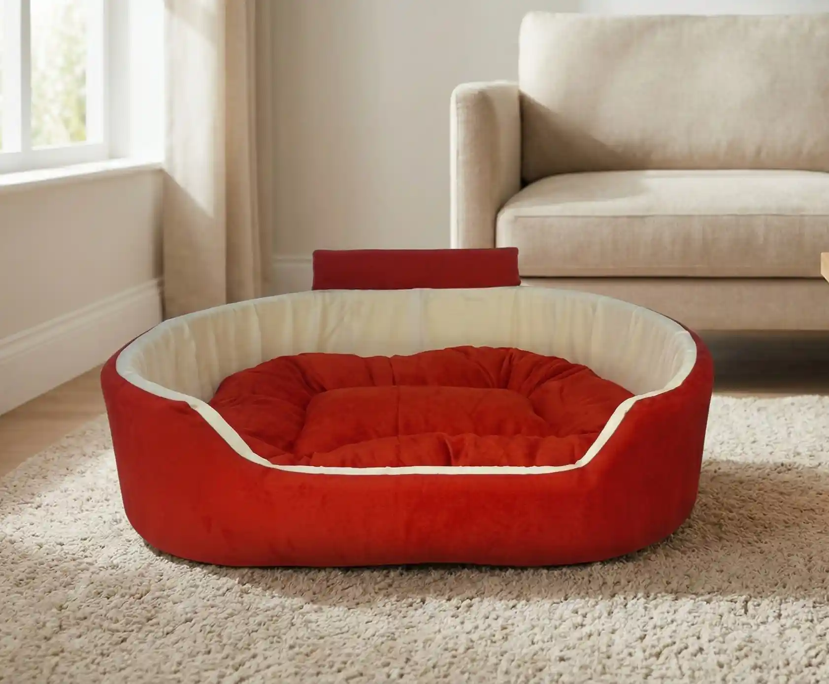 Red White Dog Bed With Collar Bolster Orthopedic Dog Bed, dog bed, premium dog bed, orthopedic dog bed, soft dog bed, pet bed for dogs, comfortable dog bed, washable dog bed, dog bed with cushion, premium orthopedic dog bed for large dogs, soft and comfortable dog bed with cushion, durable dog bed with PU foam support, luxury pet bed for small and medium dogs, breathable dog bed for summer and winter, stylish modern dog bed for home, lightweight dog bed easy to carry, dog bed with bone shape pillow, buy dog bed online India, best dog bed for home use, affordable premium dog bed, high quality pet bed India, dog bed under budget, cozy dog bed, luxury pet comfort bed, soft plush dog bed, designer dog bed, pet sleeping bed, dog sofa bed, dog lounger bed, pet sofa bed, round dog bed, donut dog bed, calming dog bed, anti anxiety dog bed, raised edge dog bed, bolster dog bed, dog bed with side support, dog bed with high walls, puppy bed, small dog bed, medium dog bed, large dog bed, extra large dog bed, indoor dog bed, home pet bed, dog sleeping cushion, thick padded dog bed, fluffy dog bed, soft foam dog bed, PU foam dog bed, fiber filled dog bed, eco friendly dog bed, skin friendly dog bed, hypoallergenic dog bed, non toxic pet bed, durable pet bedding, long lasting dog bed, tear resistant dog bed, chew resistant dog bed, easy to clean dog bed, machine washable pet bed, removable cover dog bed, portable dog bed, travel dog bed, foldable dog bed, lightweight pet bed, luxury dog sofa, premium pet mattress, designer pet furniture, modern pet bed, aesthetic dog bed, comfortable pet mattress, pet relaxation bed, cozy pet nest, warm dog bed for winter, cool breathable dog bed for summer, all season dog bed, anti slip base dog bed, waterproof dog bed, indoor luxury pet bed, dog bed for crate, dog bed for living room, pet accessories dog bed, best selling dog bed, trending pet products, affordable pet bedding India, online pet supplies India