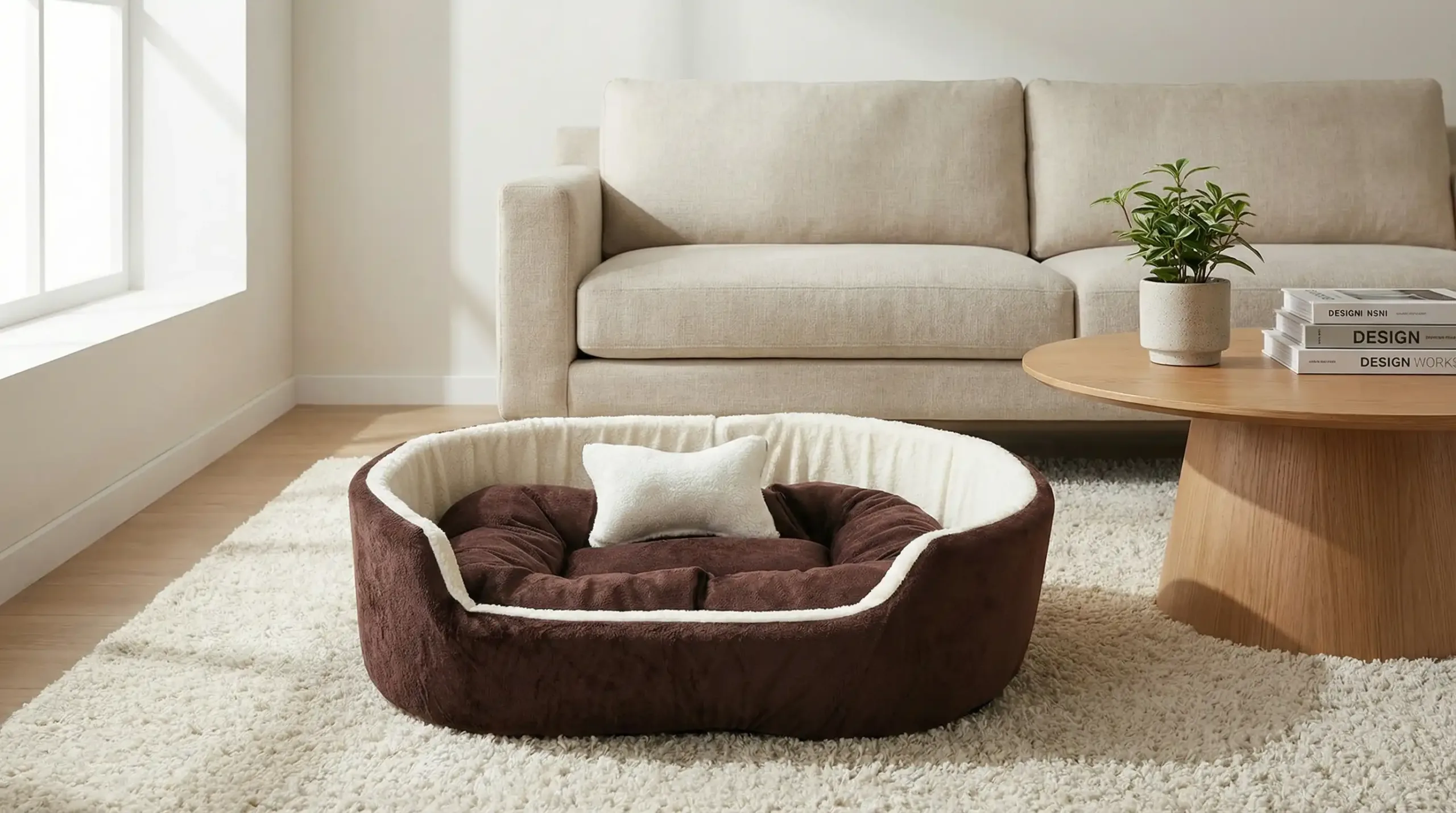 Brown White Dog Bed With Pillow dog bed, premium dog bed, orthopedic dog bed, soft dog bed, pet bed for dogs, comfortable dog bed, washable dog bed, dog bed with cushion, premium orthopedic dog bed for large dogs, soft and comfortable dog bed with cushion, durable dog bed with PU foam support, luxury pet bed for small and medium dogs, breathable dog bed for summer and winter, stylish modern dog bed for home, lightweight dog bed easy to carry, dog bed with bone shape pillow, buy dog bed online India, best dog bed for home use, affordable premium dog bed, high quality pet bed India, dog bed under budget, cozy dog bed, luxury pet comfort bed, soft plush dog bed, designer dog bed, pet sleeping bed, dog sofa bed, dog lounger bed, pet sofa bed, round dog bed, donut dog bed, calming dog bed, anti anxiety dog bed, raised edge dog bed, bolster dog bed, dog bed with side support, dog bed with high walls, puppy bed, small dog bed, medium dog bed, large dog bed, extra large dog bed, indoor dog bed, home pet bed, dog sleeping cushion, thick padded dog bed, fluffy dog bed, soft foam dog bed, PU foam dog bed, fiber filled dog bed, eco friendly dog bed, skin friendly dog bed, hypoallergenic dog bed, non toxic pet bed, durable pet bedding, long lasting dog bed, tear resistant dog bed, chew resistant dog bed, easy to clean dog bed, machine washable pet bed, removable cover dog bed, portable dog bed, travel dog bed, foldable dog bed, lightweight pet bed, luxury dog sofa, premium pet mattress, designer pet furniture, modern pet bed, aesthetic dog bed, comfortable pet mattress, pet relaxation bed, cozy pet nest, warm dog bed for winter, cool breathable dog bed for summer, all season dog bed, anti slip base dog bed, waterproof dog bed, indoor luxury pet bed, dog bed for crate, dog bed for living room, pet accessories dog bed, best selling dog bed, trending pet products, affordable pet bedding India, online pet supplies India