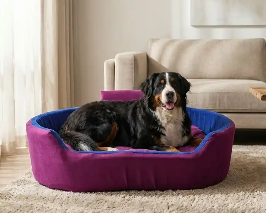 Purple Blue Dog Bed With Collar Bolster Orthopedic Dog Bed, dog bed, premium dog bed, orthopedic dog bed, soft dog bed, pet bed for dogs, comfortable dog bed, washable dog bed, dog bed with cushion, premium orthopedic dog bed for large dogs, soft and comfortable dog bed with cushion, durable dog bed with PU foam support, luxury pet bed for small and medium dogs, breathable dog bed for summer and winter, stylish modern dog bed for home, lightweight dog bed easy to carry, dog bed with bone shape pillow, buy dog bed online India, best dog bed for home use, affordable premium dog bed, high quality pet bed India, dog bed under budget, cozy dog bed, luxury pet comfort bed, soft plush dog bed, designer dog bed, pet sleeping bed, dog sofa bed, dog lounger bed, pet sofa bed, round dog bed, donut dog bed, calming dog bed, anti anxiety dog bed, raised edge dog bed, bolster dog bed, dog bed with side support, dog bed with high walls, puppy bed, small dog bed, medium dog bed, large dog bed, extra large dog bed, indoor dog bed, home pet bed, dog sleeping cushion, thick padded dog bed, fluffy dog bed, soft foam dog bed, PU foam dog bed, fiber filled dog bed, eco friendly dog bed, skin friendly dog bed, hypoallergenic dog bed, non toxic pet bed, durable pet bedding, long lasting dog bed, tear resistant dog bed, chew resistant dog bed, easy to clean dog bed, machine washable pet bed, removable cover dog bed, portable dog bed, travel dog bed, foldable dog bed, lightweight pet bed, luxury dog sofa, premium pet mattress, designer pet furniture, modern pet bed, aesthetic dog bed, comfortable pet mattress, pet relaxation bed, cozy pet nest, warm dog bed for winter, cool breathable dog bed for summer, all season dog bed, anti slip base dog bed, waterproof dog bed, indoor luxury pet bed, dog bed for crate, dog bed for living room, pet accessories dog bed, best selling dog bed, trending pet products, affordable pet bedding India, online pet supplies India
