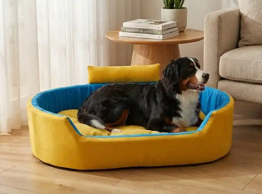 Yellow Sky Blue Dog Bed With Collar Bolster Orthopedic Dog Bed, dog bed, premium dog bed, orthopedic dog bed, soft dog bed, pet bed for dogs, comfortable dog bed, washable dog bed, dog bed with cushion, premium orthopedic dog bed for large dogs, soft and comfortable dog bed with cushion, durable dog bed with PU foam support, luxury pet bed for small and medium dogs, breathable dog bed for summer and winter, stylish modern dog bed for home, lightweight dog bed easy to carry, dog bed with bone shape pillow, buy dog bed online India, best dog bed for home use, affordable premium dog bed, high quality pet bed India, dog bed under budget, cozy dog bed, luxury pet comfort bed, soft plush dog bed, designer dog bed, pet sleeping bed, dog sofa bed, dog lounger bed, pet sofa bed, round dog bed, donut dog bed, calming dog bed, anti anxiety dog bed, raised edge dog bed, bolster dog bed, dog bed with side support, dog bed with high walls, puppy bed, small dog bed, medium dog bed, large dog bed, extra large dog bed, indoor dog bed, home pet bed, dog sleeping cushion, thick padded dog bed, fluffy dog bed, soft foam dog bed, PU foam dog bed, fiber filled dog bed, eco friendly dog bed, skin friendly dog bed, hypoallergenic dog bed, non toxic pet bed, durable pet bedding, long lasting dog bed, tear resistant dog bed, chew resistant dog bed, easy to clean dog bed, machine washable pet bed, removable cover dog bed, portable dog bed, travel dog bed, foldable dog bed, lightweight pet bed, luxury dog sofa, premium pet mattress, designer pet furniture, modern pet bed, aesthetic dog bed, comfortable pet mattress, pet relaxation bed, cozy pet nest, warm dog bed for winter, cool breathable dog bed for summer, all season dog bed, anti slip base dog bed, waterproof dog bed, indoor luxury pet bed, dog bed for crate, dog bed for living room, pet accessories dog bed, best selling dog bed, trending pet products, affordable pet bedding India, online pet supplies India