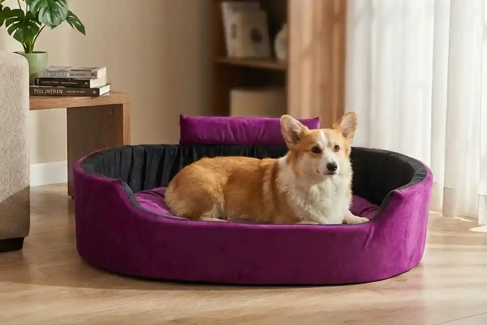 Purple Black Dog Bed With Collar Bolster Orthopedic Dog Bed, dog bed, premium dog bed, orthopedic dog bed, soft dog bed, pet bed for dogs, comfortable dog bed, washable dog bed, dog bed with cushion, premium orthopedic dog bed for large dogs, soft and comfortable dog bed with cushion, durable dog bed with PU foam support, luxury pet bed for small and medium dogs, breathable dog bed for summer and winter, stylish modern dog bed for home, lightweight dog bed easy to carry, dog bed with bone shape pillow, buy dog bed online India, best dog bed for home use, affordable premium dog bed, high quality pet bed India, dog bed under budget, cozy dog bed, luxury pet comfort bed, soft plush dog bed, designer dog bed, pet sleeping bed, dog sofa bed, dog lounger bed, pet sofa bed, round dog bed, donut dog bed, calming dog bed, anti anxiety dog bed, raised edge dog bed, bolster dog bed, dog bed with side support, dog bed with high walls, puppy bed, small dog bed, medium dog bed, large dog bed, extra large dog bed, indoor dog bed, home pet bed, dog sleeping cushion, thick padded dog bed, fluffy dog bed, soft foam dog bed, PU foam dog bed, fiber filled dog bed, eco friendly dog bed, skin friendly dog bed, hypoallergenic dog bed, non toxic pet bed, durable pet bedding, long lasting dog bed, tear resistant dog bed, chew resistant dog bed, easy to clean dog bed, machine washable pet bed, removable cover dog bed, portable dog bed, travel dog bed, foldable dog bed, lightweight pet bed, luxury dog sofa, premium pet mattress, designer pet furniture, modern pet bed, aesthetic dog bed, comfortable pet mattress, pet relaxation bed, cozy pet nest, warm dog bed for winter, cool breathable dog bed for summer, all season dog bed, anti slip base dog bed, waterproof dog bed, indoor luxury pet bed, dog bed for crate, dog bed for living room, pet accessories dog bed, best selling dog bed, trending pet products, affordable pet bedding India, online pet supplies India