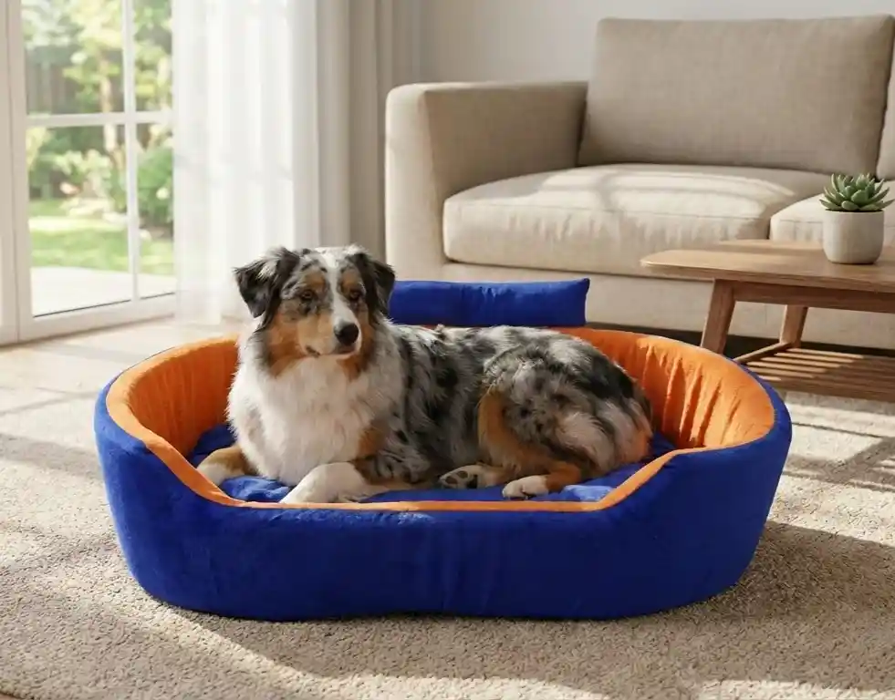 Blue Orange Dog Bed With Collar Bolster Orthopedic Dog Bed, dog bed, premium dog bed, orthopedic dog bed, soft dog bed, pet bed for dogs, comfortable dog bed, washable dog bed, dog bed with cushion, premium orthopedic dog bed for large dogs, soft and comfortable dog bed with cushion, durable dog bed with PU foam support, luxury pet bed for small and medium dogs, breathable dog bed for summer and winter, stylish modern dog bed for home, lightweight dog bed easy to carry, dog bed with bone shape pillow, buy dog bed online India, best dog bed for home use, affordable premium dog bed, high quality pet bed India, dog bed under budget, cozy dog bed, luxury pet comfort bed, soft plush dog bed, designer dog bed, pet sleeping bed, dog sofa bed, dog lounger bed, pet sofa bed, round dog bed, donut dog bed, calming dog bed, anti anxiety dog bed, raised edge dog bed, bolster dog bed, dog bed with side support, dog bed with high walls, puppy bed, small dog bed, medium dog bed, large dog bed, extra large dog bed, indoor dog bed, home pet bed, dog sleeping cushion, thick padded dog bed, fluffy dog bed, soft foam dog bed, PU foam dog bed, fiber filled dog bed, eco friendly dog bed, skin friendly dog bed, hypoallergenic dog bed, non toxic pet bed, durable pet bedding, long lasting dog bed, tear resistant dog bed, chew resistant dog bed, easy to clean dog bed, machine washable pet bed, removable cover dog bed, portable dog bed, travel dog bed, foldable dog bed, lightweight pet bed, luxury dog sofa, premium pet mattress, designer pet furniture, modern pet bed, aesthetic dog bed, comfortable pet mattress, pet relaxation bed, cozy pet nest, warm dog bed for winter, cool breathable dog bed for summer, all season dog bed, anti slip base dog bed, waterproof dog bed, indoor luxury pet bed, dog bed for crate, dog bed for living room, pet accessories dog bed, best selling dog bed, trending pet products, affordable pet bedding India, online pet supplies India
