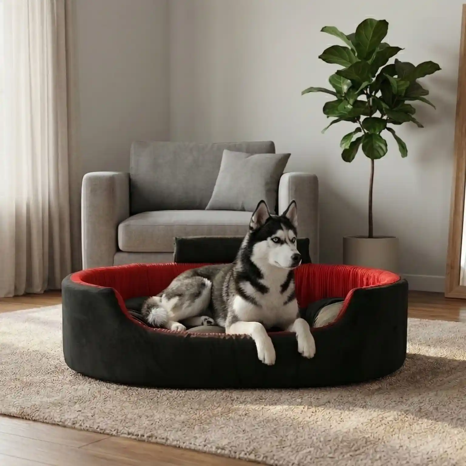 Black Red Dog Bed With Collar & Pillow Bolster Orthopedic Dog Bed, dog bed, premium dog bed, orthopedic dog bed, soft dog bed, pet bed for dogs, comfortable dog bed, washable dog bed, dog bed with cushion, premium orthopedic dog bed for large dogs, soft and comfortable dog bed with cushion, durable dog bed with PU foam support, luxury pet bed for small and medium dogs, breathable dog bed for summer and winter, stylish modern dog bed for home, lightweight dog bed easy to carry, dog bed with bone shape pillow, buy dog bed online India, best dog bed for home use, affordable premium dog bed, high quality pet bed India, dog bed under budget, cozy dog bed, luxury pet comfort bed, soft plush dog bed, designer dog bed, pet sleeping bed, dog sofa bed, dog lounger bed, pet sofa bed, round dog bed, donut dog bed, calming dog bed, anti anxiety dog bed, raised edge dog bed, bolster dog bed, dog bed with side support, dog bed with high walls, puppy bed, small dog bed, medium dog bed, large dog bed, extra large dog bed, indoor dog bed, home pet bed, dog sleeping cushion, thick padded dog bed, fluffy dog bed, soft foam dog bed, PU foam dog bed, fiber filled dog bed, eco friendly dog bed, skin friendly dog bed, hypoallergenic dog bed, non toxic pet bed, durable pet bedding, long lasting dog bed, tear resistant dog bed, chew resistant dog bed, easy to clean dog bed, machine washable pet bed, removable cover dog bed, portable dog bed, travel dog bed, foldable dog bed, lightweight pet bed, luxury dog sofa, premium pet mattress, designer pet furniture, modern pet bed, aesthetic dog bed, comfortable pet mattress, pet relaxation bed, cozy pet nest, warm dog bed for winter, cool breathable dog bed for summer, all season dog bed, anti slip base dog bed, waterproof dog bed, indoor luxury pet bed, dog bed for crate, dog bed for living room, pet accessories dog bed, best selling dog bed, trending pet products, affordable pet bedding India, online pet supplies India