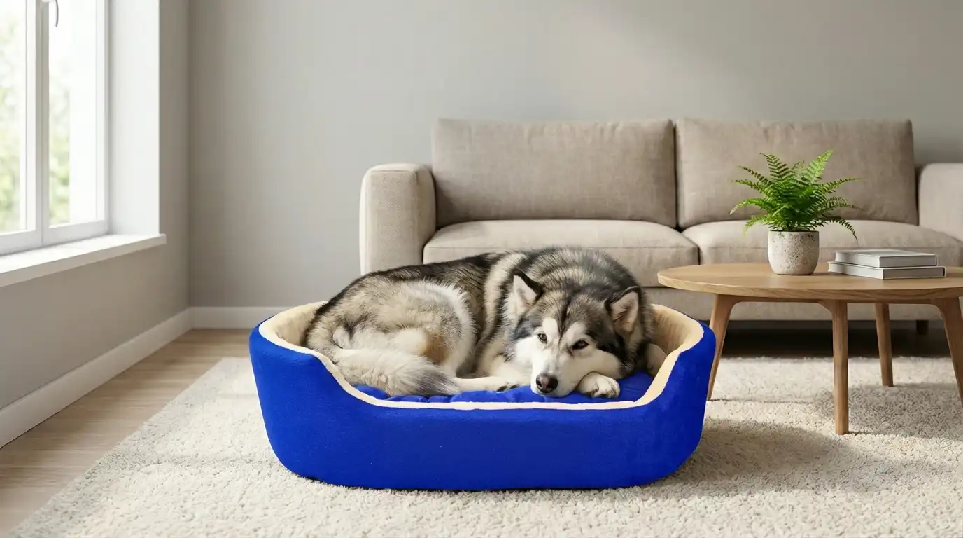 Blue Cream Dog Bed With Pillow dog bed, premium dog bed, orthopedic dog bed, soft dog bed, pet bed for dogs, comfortable dog bed, washable dog bed, dog bed with cushion, premium orthopedic dog bed for large dogs, soft and comfortable dog bed with cushion, durable dog bed with PU foam support, luxury pet bed for small and medium dogs, breathable dog bed for summer and winter, stylish modern dog bed for home, lightweight dog bed easy to carry, dog bed with bone shape pillow, buy dog bed online India, best dog bed for home use, affordable premium dog bed, high quality pet bed India, dog bed under budget, cozy dog bed, luxury pet comfort bed, soft plush dog bed, designer dog bed, pet sleeping bed, dog sofa bed, dog lounger bed, pet sofa bed, round dog bed, donut dog bed, calming dog bed, anti anxiety dog bed, raised edge dog bed, bolster dog bed, dog bed with side support, dog bed with high walls, puppy bed, small dog bed, medium dog bed, large dog bed, extra large dog bed, indoor dog bed, home pet bed, dog sleeping cushion, thick padded dog bed, fluffy dog bed, soft foam dog bed, PU foam dog bed, fiber filled dog bed, eco friendly dog bed, skin friendly dog bed, hypoallergenic dog bed, non toxic pet bed, durable pet bedding, long lasting dog bed, tear resistant dog bed, chew resistant dog bed, easy to clean dog bed, machine washable pet bed, removable cover dog bed, portable dog bed, travel dog bed, foldable dog bed, lightweight pet bed, luxury dog sofa, premium pet mattress, designer pet furniture, modern pet bed, aesthetic dog bed, comfortable pet mattress, pet relaxation bed, cozy pet nest, warm dog bed for winter, cool breathable dog bed for summer, all season dog bed, anti slip base dog bed, waterproof dog bed, indoor luxury pet bed, dog bed for crate, dog bed for living room, pet accessories dog bed, best selling dog bed, trending pet products, affordable pet bedding India, online pet supplies India