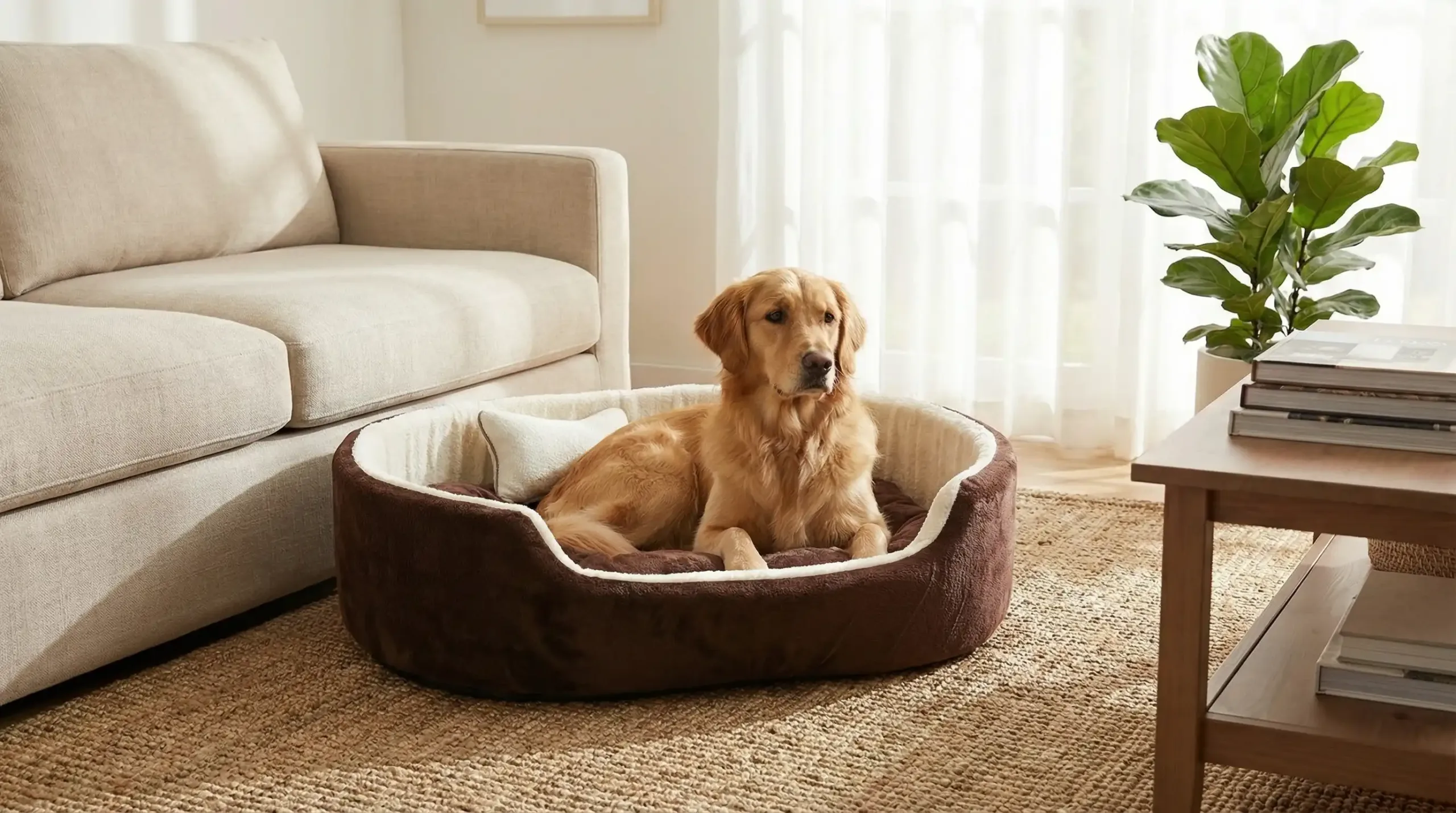 Brown White Dog Bed With Pillow dog bed, premium dog bed, orthopedic dog bed, soft dog bed, pet bed for dogs, comfortable dog bed, washable dog bed, dog bed with cushion, premium orthopedic dog bed for large dogs, soft and comfortable dog bed with cushion, durable dog bed with PU foam support, luxury pet bed for small and medium dogs, breathable dog bed for summer and winter, stylish modern dog bed for home, lightweight dog bed easy to carry, dog bed with bone shape pillow, buy dog bed online India, best dog bed for home use, affordable premium dog bed, high quality pet bed India, dog bed under budget, cozy dog bed, luxury pet comfort bed, soft plush dog bed, designer dog bed, pet sleeping bed, dog sofa bed, dog lounger bed, pet sofa bed, round dog bed, donut dog bed, calming dog bed, anti anxiety dog bed, raised edge dog bed, bolster dog bed, dog bed with side support, dog bed with high walls, puppy bed, small dog bed, medium dog bed, large dog bed, extra large dog bed, indoor dog bed, home pet bed, dog sleeping cushion, thick padded dog bed, fluffy dog bed, soft foam dog bed, PU foam dog bed, fiber filled dog bed, eco friendly dog bed, skin friendly dog bed, hypoallergenic dog bed, non toxic pet bed, durable pet bedding, long lasting dog bed, tear resistant dog bed, chew resistant dog bed, easy to clean dog bed, machine washable pet bed, removable cover dog bed, portable dog bed, travel dog bed, foldable dog bed, lightweight pet bed, luxury dog sofa, premium pet mattress, designer pet furniture, modern pet bed, aesthetic dog bed, comfortable pet mattress, pet relaxation bed, cozy pet nest, warm dog bed for winter, cool breathable dog bed for summer, all season dog bed, anti slip base dog bed, waterproof dog bed, indoor luxury pet bed, dog bed for crate, dog bed for living room, pet accessories dog bed, best selling dog bed, trending pet products, affordable pet bedding India, online pet supplies India