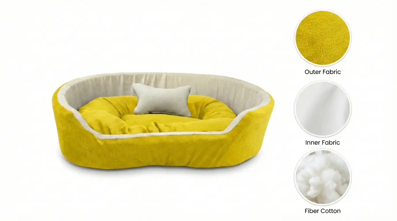 Yellow White Dog Bed With Pillow dog bed, premium dog bed, orthopedic dog bed, soft dog bed, pet bed for dogs, comfortable dog bed, washable dog bed, dog bed with cushion, premium orthopedic dog bed for large dogs, soft and comfortable dog bed with cushion, durable dog bed with PU foam support, luxury pet bed for small and medium dogs, breathable dog bed for summer and winter, stylish modern dog bed for home, lightweight dog bed easy to carry, dog bed with bone shape pillow, buy dog bed online India, best dog bed for home use, affordable premium dog bed, high quality pet bed India, dog bed under budget, cozy dog bed, luxury pet comfort bed, soft plush dog bed, designer dog bed, pet sleeping bed, dog sofa bed, dog lounger bed, pet sofa bed, round dog bed, donut dog bed, calming dog bed, anti anxiety dog bed, raised edge dog bed, bolster dog bed, dog bed with side support, dog bed with high walls, puppy bed, small dog bed, medium dog bed, large dog bed, extra large dog bed, indoor dog bed, home pet bed, dog sleeping cushion, thick padded dog bed, fluffy dog bed, soft foam dog bed, PU foam dog bed, fiber filled dog bed, eco friendly dog bed, skin friendly dog bed, hypoallergenic dog bed, non toxic pet bed, durable pet bedding, long lasting dog bed, tear resistant dog bed, chew resistant dog bed, easy to clean dog bed, machine washable pet bed, removable cover dog bed, portable dog bed, travel dog bed, foldable dog bed, lightweight pet bed, luxury dog sofa, premium pet mattress, designer pet furniture, modern pet bed, aesthetic dog bed, comfortable pet mattress, pet relaxation bed, cozy pet nest, warm dog bed for winter, cool breathable dog bed for summer, all season dog bed, anti slip base dog bed, waterproof dog bed, indoor luxury pet bed, dog bed for crate, dog bed for living room, pet accessories dog bed, best selling dog bed, trending pet products, affordable pet bedding India, online pet supplies India