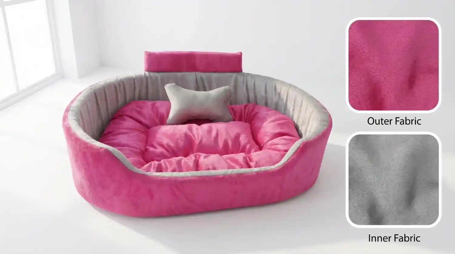 Pink Gray Dog Bed With Collar & Pillow Bolster Orthopedic Dog Bed, dog bed, premium dog bed, orthopedic dog bed, soft dog bed, pet bed for dogs, comfortable dog bed, washable dog bed, dog bed with cushion, premium orthopedic dog bed for large dogs, soft and comfortable dog bed with cushion, durable dog bed with PU foam support, luxury pet bed for small and medium dogs, breathable dog bed for summer and winter, stylish modern dog bed for home, lightweight dog bed easy to carry, dog bed with bone shape pillow, buy dog bed online India, best dog bed for home use, affordable premium dog bed, high quality pet bed India, dog bed under budget, cozy dog bed, luxury pet comfort bed, soft plush dog bed, designer dog bed, pet sleeping bed, dog sofa bed, dog lounger bed, pet sofa bed, round dog bed, donut dog bed, calming dog bed, anti anxiety dog bed, raised edge dog bed, bolster dog bed, dog bed with side support, dog bed with high walls, puppy bed, small dog bed, medium dog bed, large dog bed, extra large dog bed, indoor dog bed, home pet bed, dog sleeping cushion, thick padded dog bed, fluffy dog bed, soft foam dog bed, PU foam dog bed, fiber filled dog bed, eco friendly dog bed, skin friendly dog bed, hypoallergenic dog bed, non toxic pet bed, durable pet bedding, long lasting dog bed, tear resistant dog bed, chew resistant dog bed, easy to clean dog bed, machine washable pet bed, removable cover dog bed, portable dog bed, travel dog bed, foldable dog bed, lightweight pet bed, luxury dog sofa, premium pet mattress, designer pet furniture, modern pet bed, aesthetic dog bed, comfortable pet mattress, pet relaxation bed, cozy pet nest, warm dog bed for winter, cool breathable dog bed for summer, all season dog bed, anti slip base dog bed, waterproof dog bed, indoor luxury pet bed, dog bed for crate, dog bed for living room, pet accessories dog bed, best selling dog bed, trending pet products, affordable pet bedding India, online pet supplies India