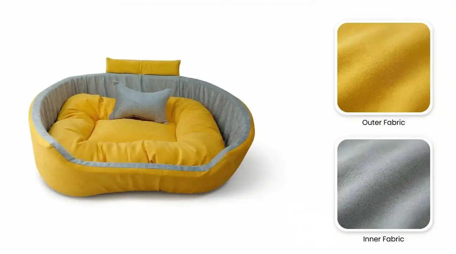 Yellow Gray Dog Bed With Collar & Pillow Bolster Orthopedic Dog Bed, dog bed, premium dog bed, orthopedic dog bed, soft dog bed, pet bed for dogs, comfortable dog bed, washable dog bed, dog bed with cushion, premium orthopedic dog bed for large dogs, soft and comfortable dog bed with cushion, durable dog bed with PU foam support, luxury pet bed for small and medium dogs, breathable dog bed for summer and winter, stylish modern dog bed for home, lightweight dog bed easy to carry, dog bed with bone shape pillow, buy dog bed online India, best dog bed for home use, affordable premium dog bed, high quality pet bed India, dog bed under budget, cozy dog bed, luxury pet comfort bed, soft plush dog bed, designer dog bed, pet sleeping bed, dog sofa bed, dog lounger bed, pet sofa bed, round dog bed, donut dog bed, calming dog bed, anti anxiety dog bed, raised edge dog bed, bolster dog bed, dog bed with side support, dog bed with high walls, puppy bed, small dog bed, medium dog bed, large dog bed, extra large dog bed, indoor dog bed, home pet bed, dog sleeping cushion, thick padded dog bed, fluffy dog bed, soft foam dog bed, PU foam dog bed, fiber filled dog bed, eco friendly dog bed, skin friendly dog bed, hypoallergenic dog bed, non toxic pet bed, durable pet bedding, long lasting dog bed, tear resistant dog bed, chew resistant dog bed, easy to clean dog bed, machine washable pet bed, removable cover dog bed, portable dog bed, travel dog bed, foldable dog bed, lightweight pet bed, luxury dog sofa, premium pet mattress, designer pet furniture, modern pet bed, aesthetic dog bed, comfortable pet mattress, pet relaxation bed, cozy pet nest, warm dog bed for winter, cool breathable dog bed for summer, all season dog bed, anti slip base dog bed, waterproof dog bed, indoor luxury pet bed, dog bed for crate, dog bed for living room, pet accessories dog bed, best selling dog bed, trending pet products, affordable pet bedding India, online pet supplies India