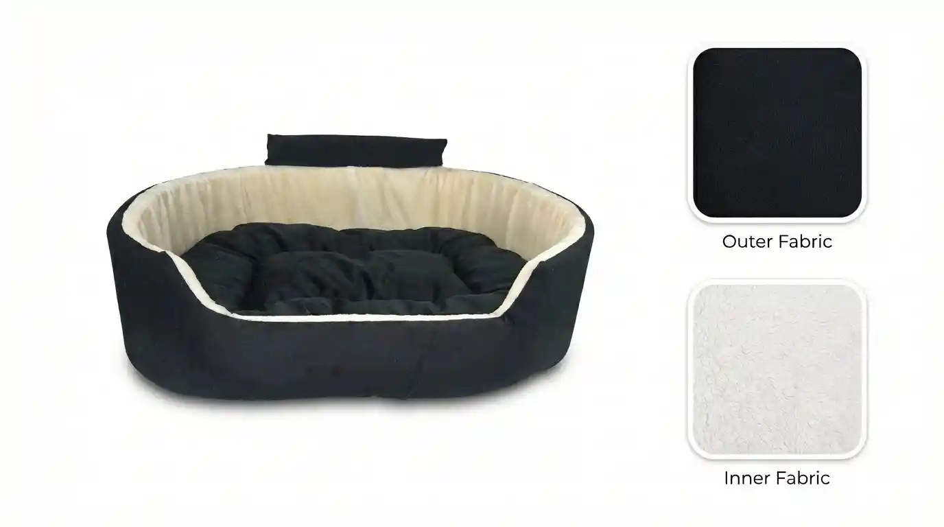 Black White Dog Bed With Collar Bolster Orthopedic Dog Bed, dog bed, premium dog bed, orthopedic dog bed, soft dog bed, pet bed for dogs, comfortable dog bed, washable dog bed, dog bed with cushion, premium orthopedic dog bed for large dogs, soft and comfortable dog bed with cushion, durable dog bed with PU foam support, luxury pet bed for small and medium dogs, breathable dog bed for summer and winter, stylish modern dog bed for home, lightweight dog bed easy to carry, dog bed with bone shape pillow, buy dog bed online India, best dog bed for home use, affordable premium dog bed, high quality pet bed India, dog bed under budget, cozy dog bed, luxury pet comfort bed, soft plush dog bed, designer dog bed, pet sleeping bed, dog sofa bed, dog lounger bed, pet sofa bed, round dog bed, donut dog bed, calming dog bed, anti anxiety dog bed, raised edge dog bed, bolster dog bed, dog bed with side support, dog bed with high walls, puppy bed, small dog bed, medium dog bed, large dog bed, extra large dog bed, indoor dog bed, home pet bed, dog sleeping cushion, thick padded dog bed, fluffy dog bed, soft foam dog bed, PU foam dog bed, fiber filled dog bed, eco friendly dog bed, skin friendly dog bed, hypoallergenic dog bed, non toxic pet bed, durable pet bedding, long lasting dog bed, tear resistant dog bed, chew resistant dog bed, easy to clean dog bed, machine washable pet bed, removable cover dog bed, portable dog bed, travel dog bed, foldable dog bed, lightweight pet bed, luxury dog sofa, premium pet mattress, designer pet furniture, modern pet bed, aesthetic dog bed, comfortable pet mattress, pet relaxation bed, cozy pet nest, warm dog bed for winter, cool breathable dog bed for summer, all season dog bed, anti slip base dog bed, waterproof dog bed, indoor luxury pet bed, dog bed for crate, dog bed for living room, pet accessories dog bed, best selling dog bed, trending pet products, affordable pet bedding India, online pet supplies India